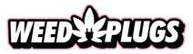 Logo with 'WEED PLUGS' text and a cannabis leaf design on a white background